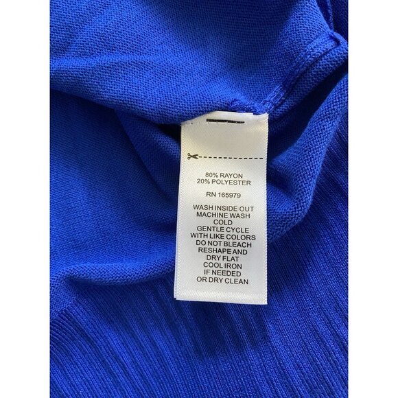 Melissa Paige Women's Size Small Button Cuff Sweater Split Hem Blue - Picture 6 of 8